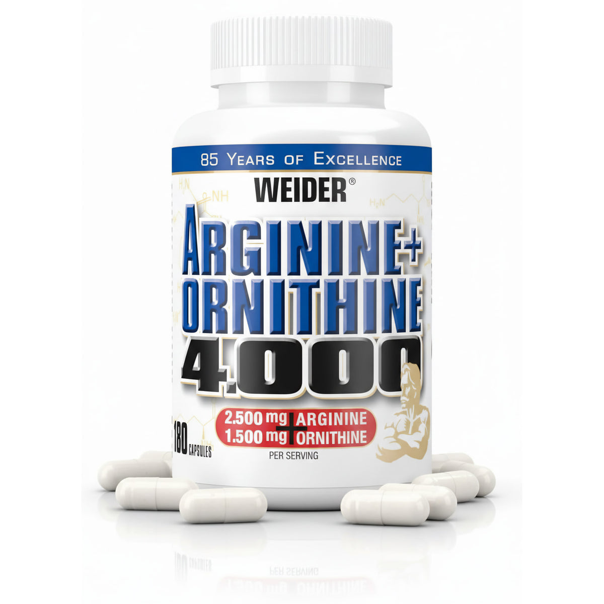 Weider Arginin + Ornithin 4000 (180 Kapseln) - fit and life shop