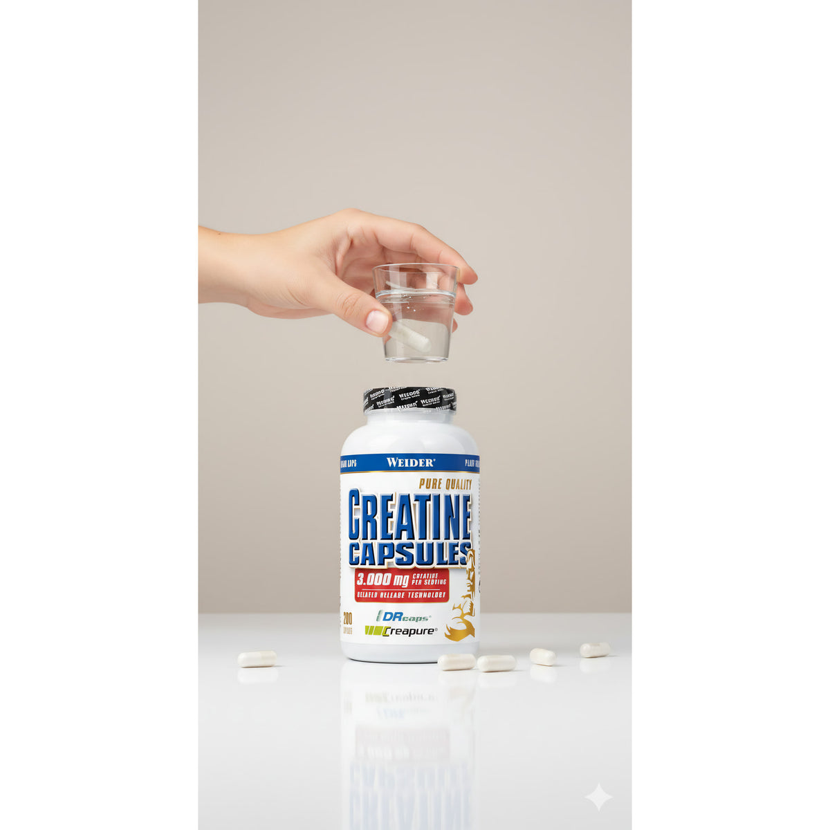 Weider Creatine (Creapure®), 200 Kapseln à 1071mg - fit and life shop
