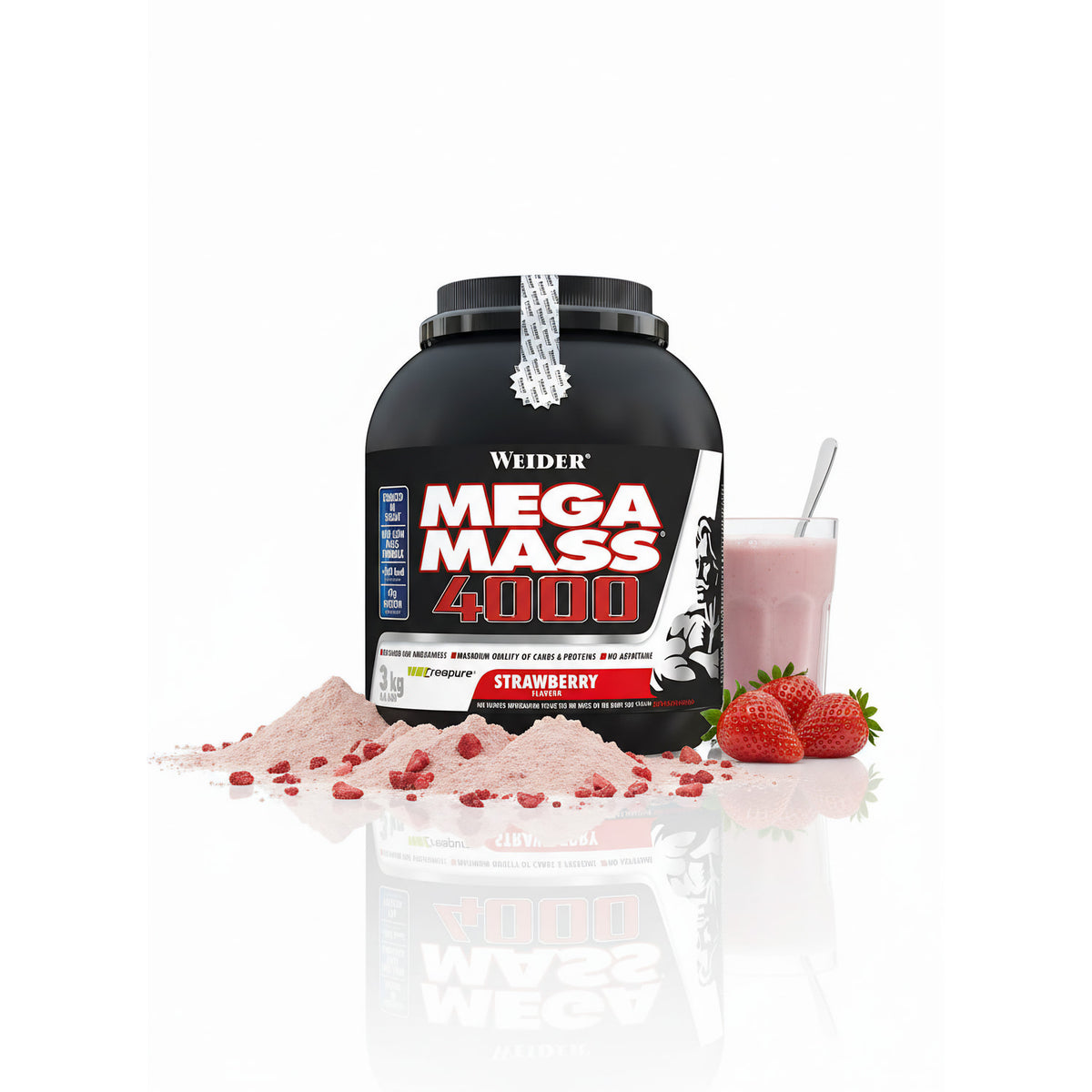 Weider Mega Mass 4000 Weight Gainer Dose mit verschiedenen Geschmacksrichtungen, 3000g, cremige Konsistenz, Nahrungsergänzung