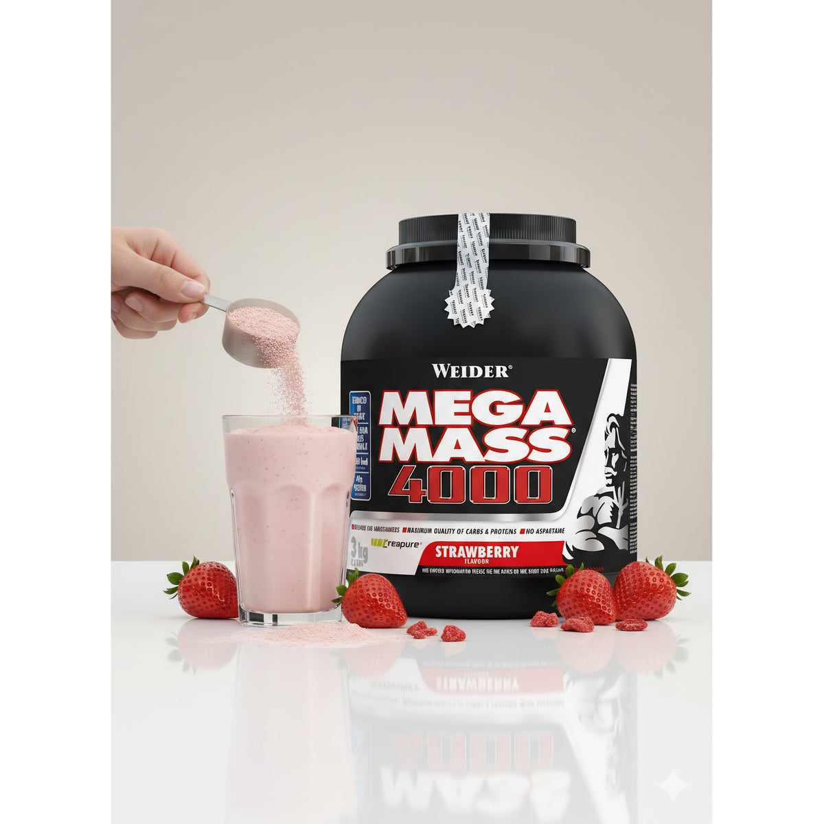 Weider Mega Mass 4000 Weight Gainer Dose mit 3000g, verschiedene Geschmacksrichtungen, cremiger Protein-Shake in Dose