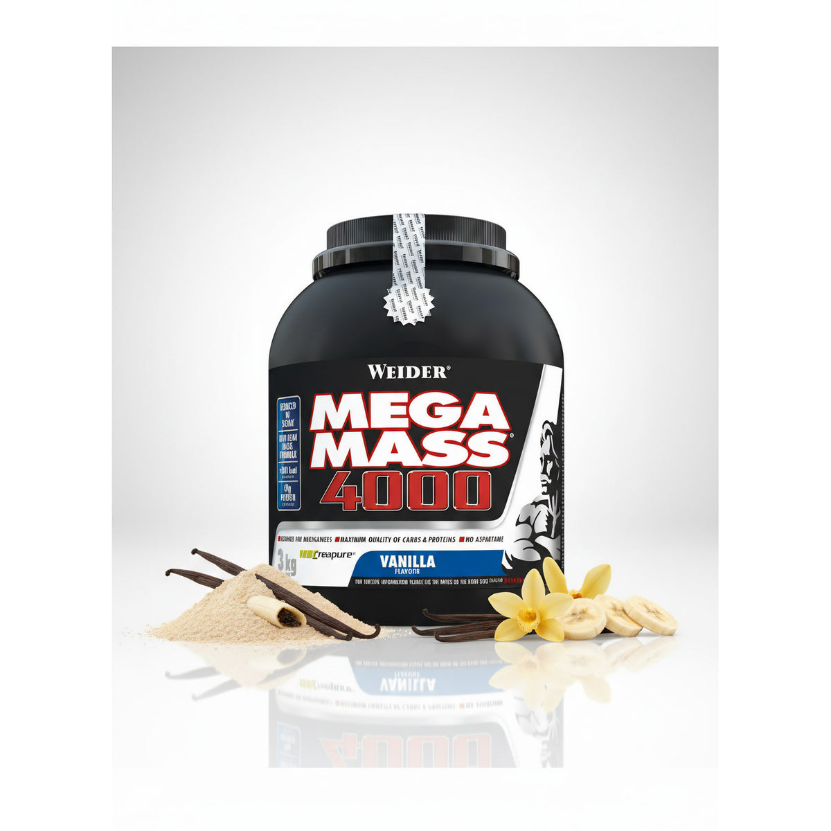 Weider Mega Mass 4000 Weight Gainer Dose mit 3000g, verschiedene Geschmacksrichtungen, cremige Konsistenz, fitnessorientiert