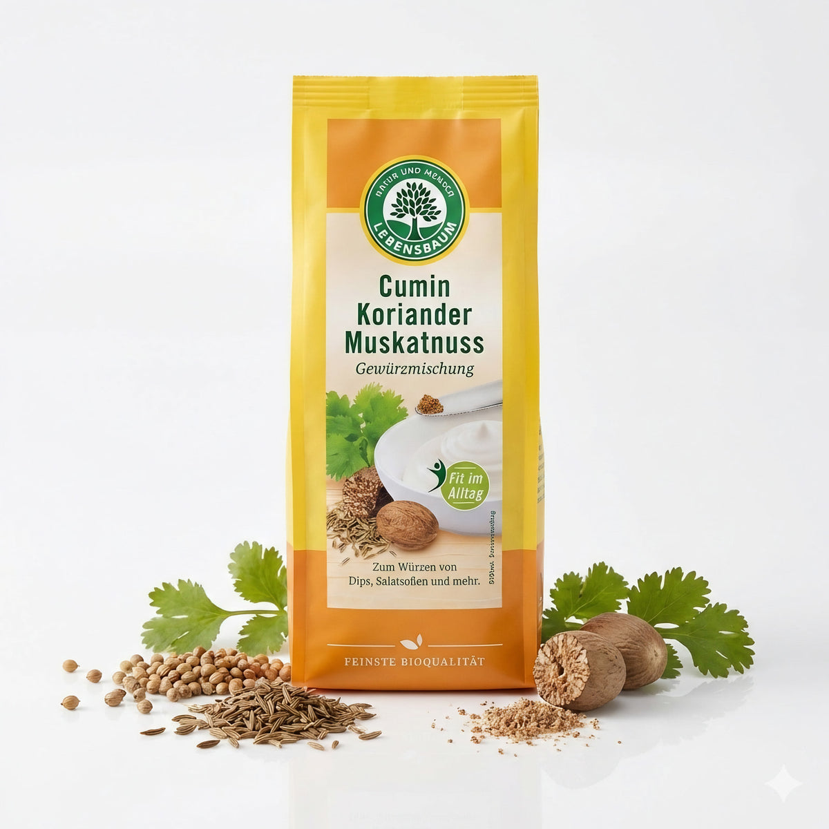 Lebensbaum Bio-Gewürzmischung mit Kreuzkümmel, Koriander und Muskatnuss in 45g Packung, Gewürze für Küche und Kochen