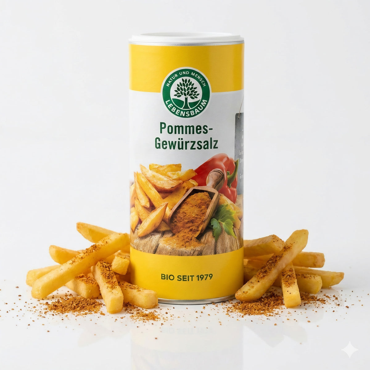 Lebensbaum Bio Pommes-Gewürzsalz in Streudose, 200g, mit frischen Kräutern und Gewürzen für knusprige Pommes frites