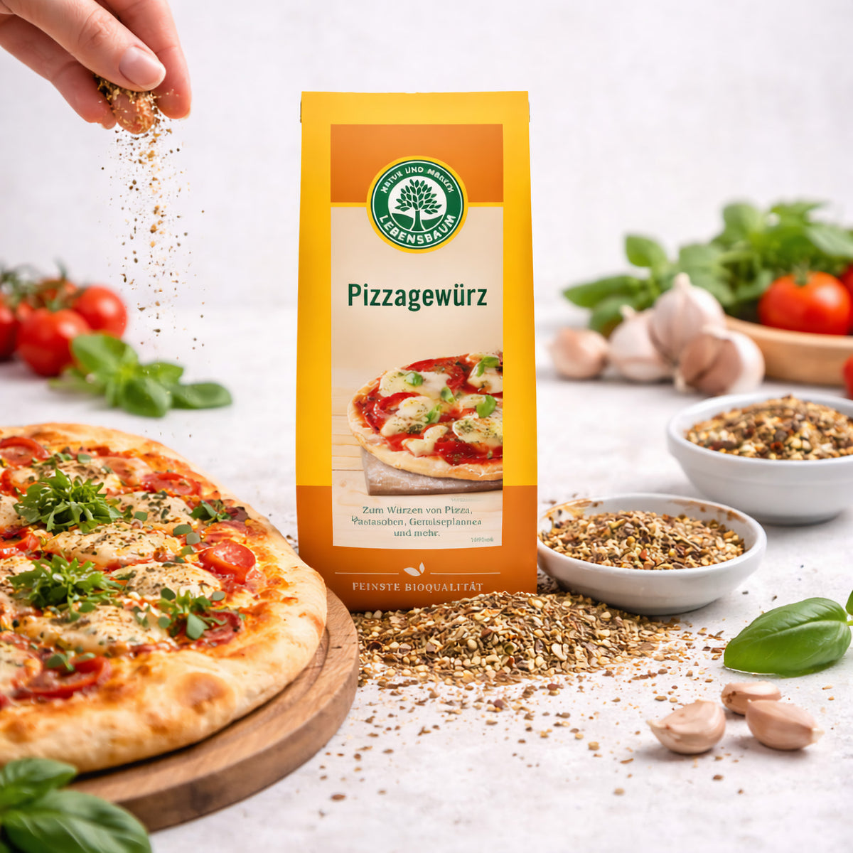 Lebensbaum Bio Pizzagewürz, Gewürzmischung in 3x 30 g, mit Kräutern und Gewürzen für Pizza und italienische Gerichte