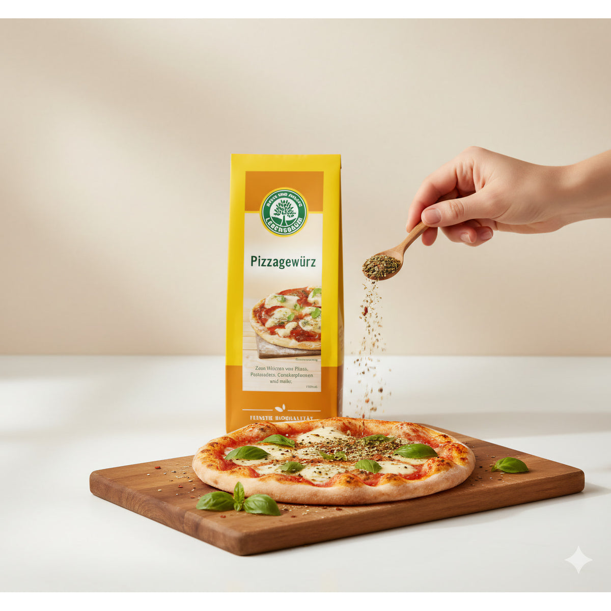 Lebensbaum Bio Pizzagewürz, 3x 30 g Gewürz-Mischung für Pizza, mit Kräutern und Gewürzen in Verpackung
