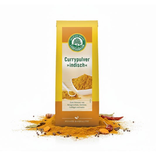 Lebensbaum Bio-Currypulver in Gewürzpackung, indische Gewürzmischung, 3 x 50g, für Currys und indische Gerichte