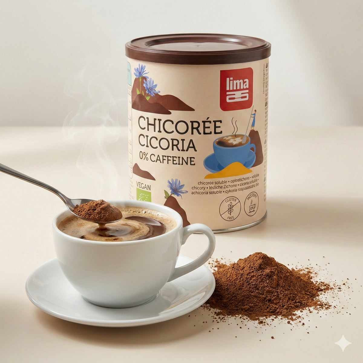 Lima Chichoreé Cicoria Frühstück, 100g, Original, knusprige Instant-Getreide mit Chicorée für den Start in den Tag
