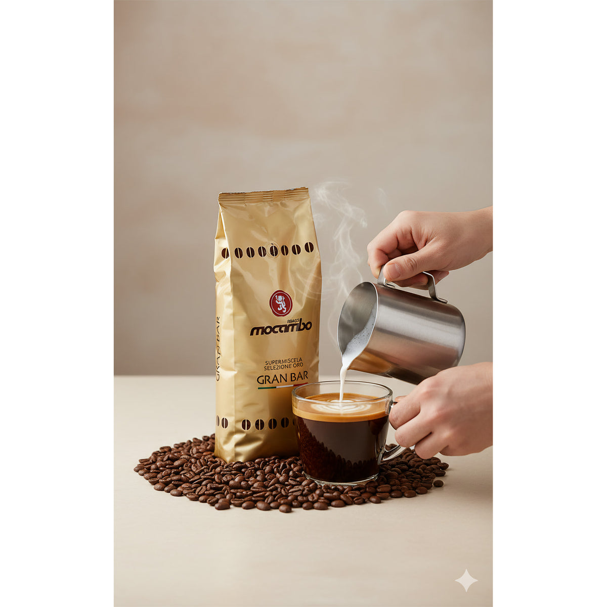 Mocambo Gran Bar Frühstück, 1 kg, in einer Schüssel mit Getreide, Nüssen und Früchten, präsentiert in natürlichem Licht.