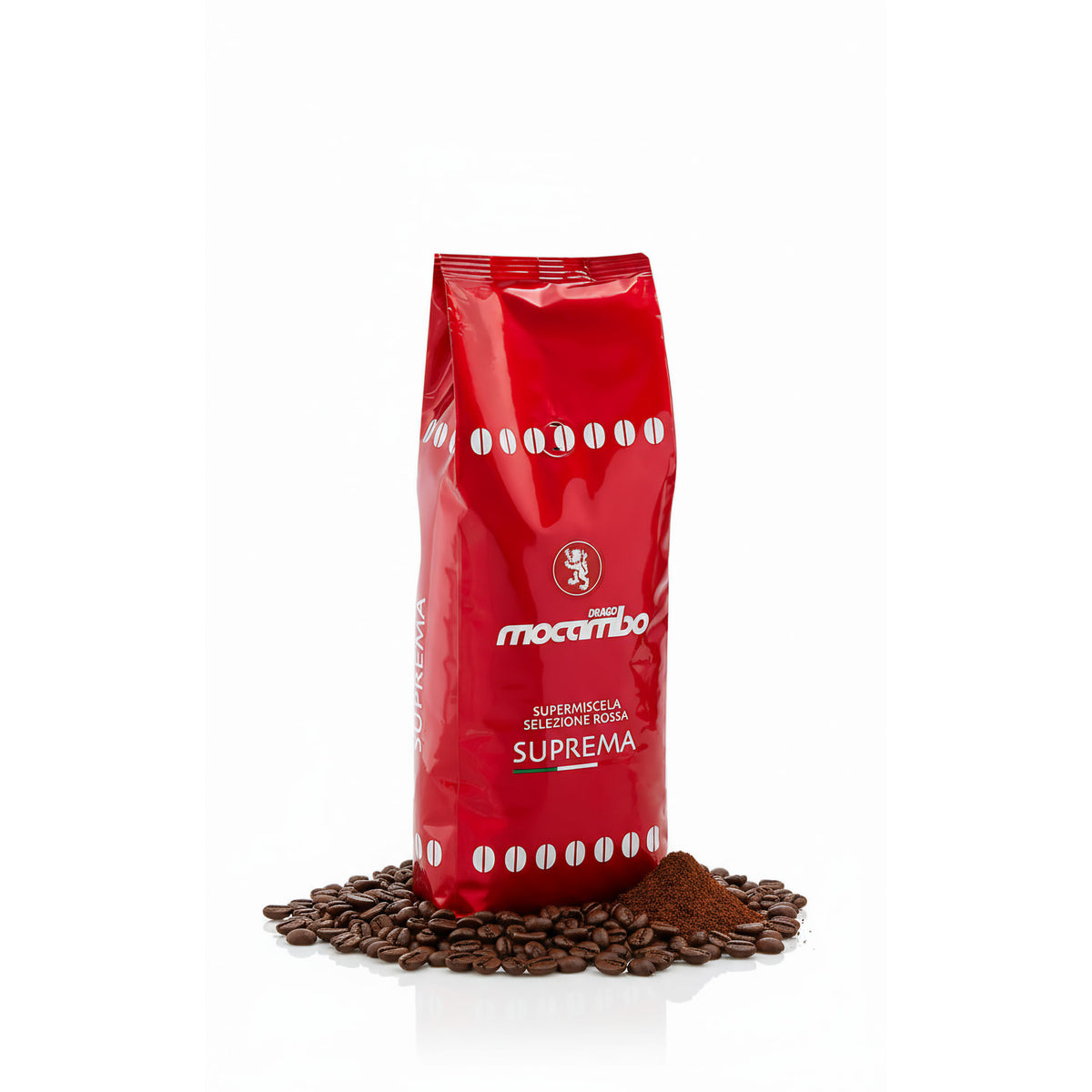 Mocambo Suprema Kaffeebohnen 1kg, frisch geröstete Kaffeebohnen für Frühstück, von Macambo in einer offenen Packung