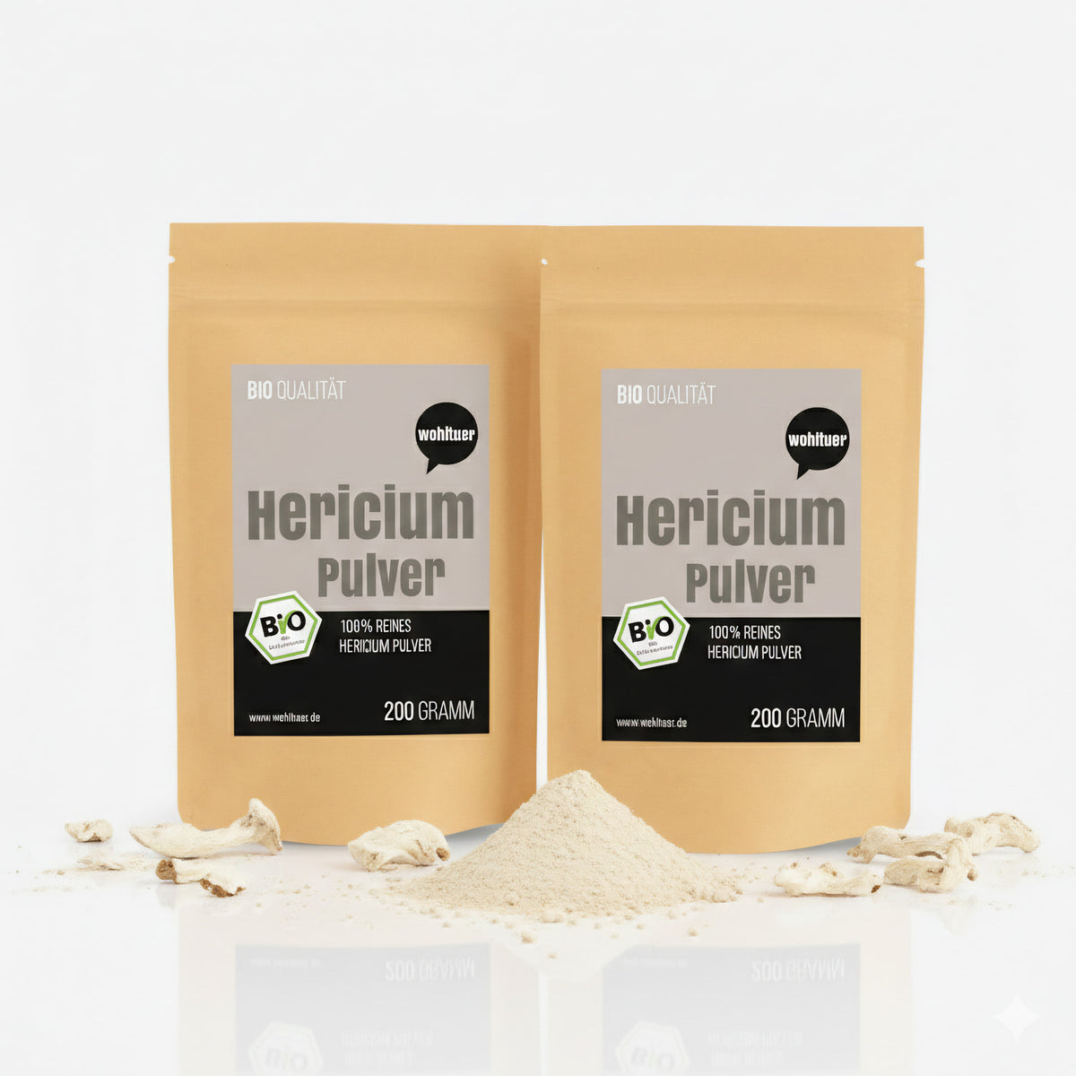 Wohltuer Bio Hericium Pulver Vitalpilz - 200g — Abbildung 4