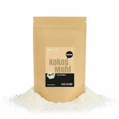 Bio Kokosmehl von Wohltuer, ideal zum Backen, in einer 1000g Packung, feines, natürliches Kokosmehl für gesunde Backrezepte