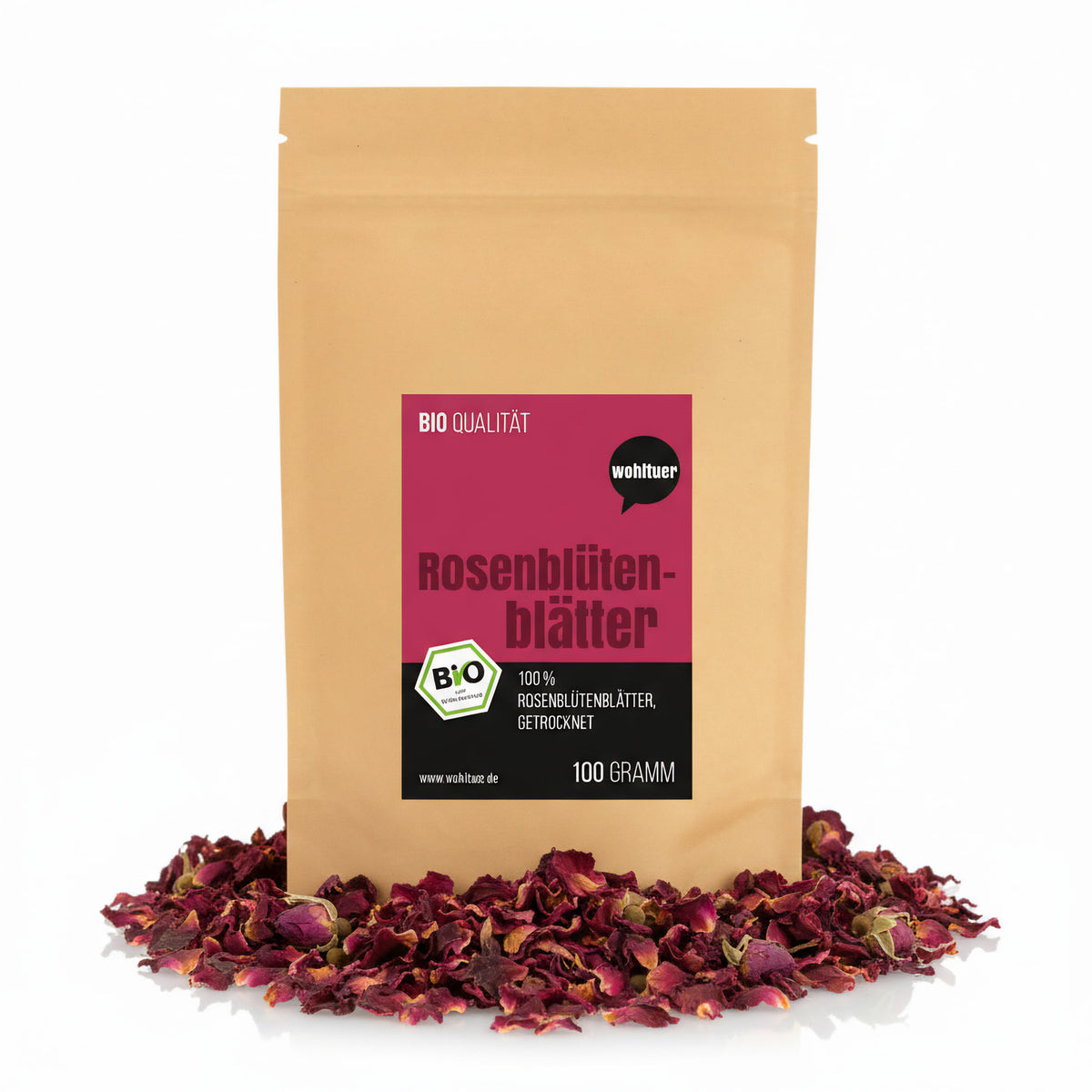 Wohltuer Bio Rosenblütenblätter Tee, Essenzen, Bädern, Küche 100g - fit and life shop