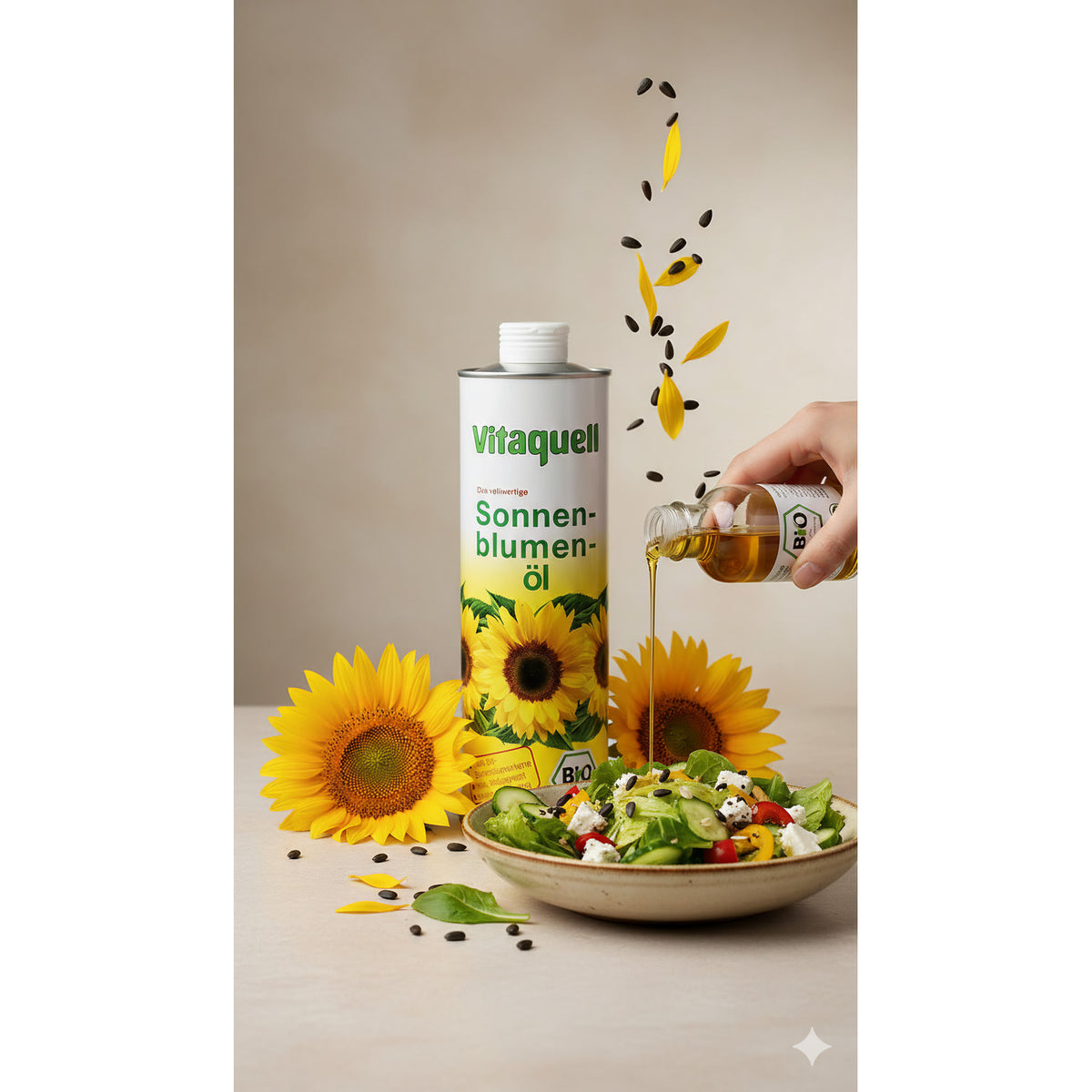 Vitaquell Sonnenblumenöl Bio  750ml - fit and life shop
