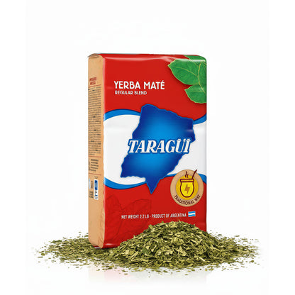 Taragui Mate Tee aus Argentinien, Yerba Mate in 1kg Packung, frisch und kräuterhaltig, typisch für südamerikanischen Tee.