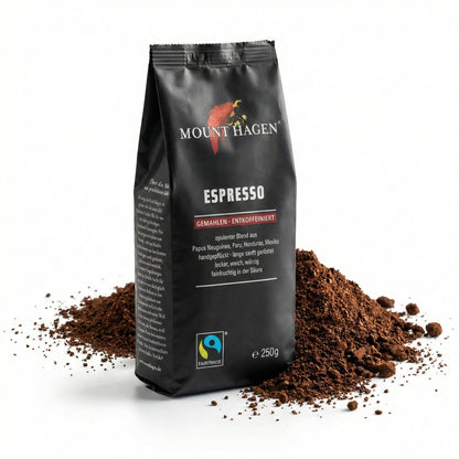 Mount Hagen Bio Espresso, gemahlen, entkoffeiniert 250g - fit and life shop