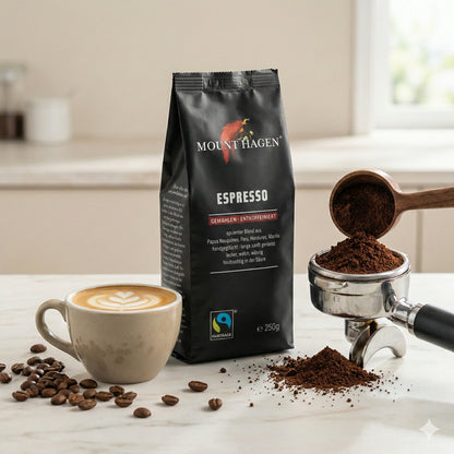 Mount Hagen Bio Espresso, gemahlen, entkoffeiniert 250g - fit and life shop
