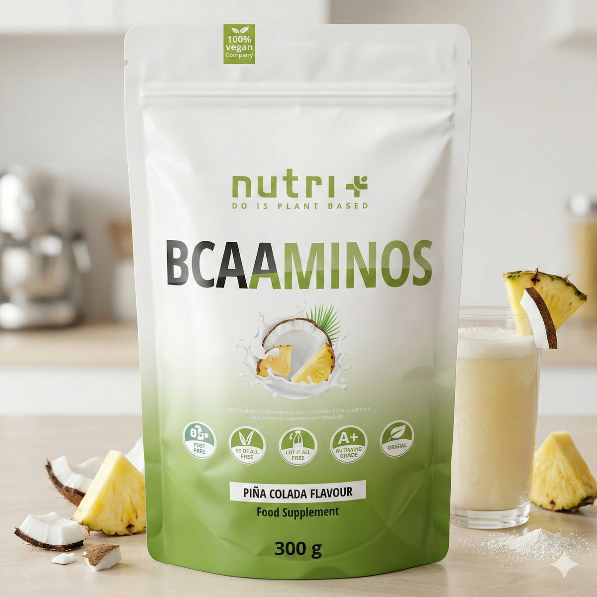 Nutri+ BCAA Aminosäuren Complex hochdosiert  Flavor (300g) - fit and life shop