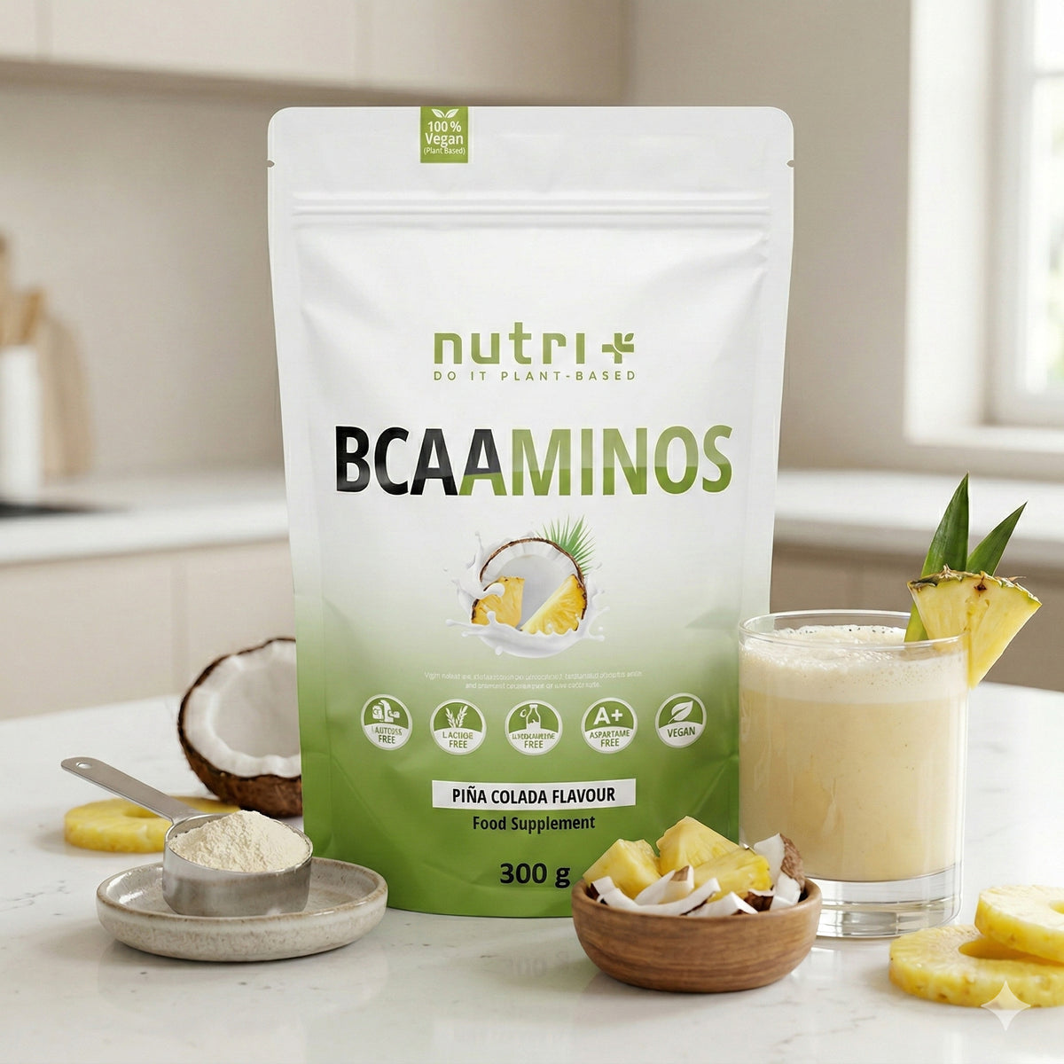 Nutri+ BCAA Aminosäuren Complex hochdosiert  Flavor (300g) - fit and life shop