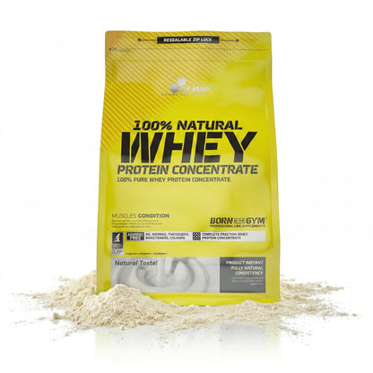 Olimp 100% Natural Whey Protein Konzentrate Shake in 700g, cremige Konsistenz, ideale Proteinquelle für Muskelaufbau.