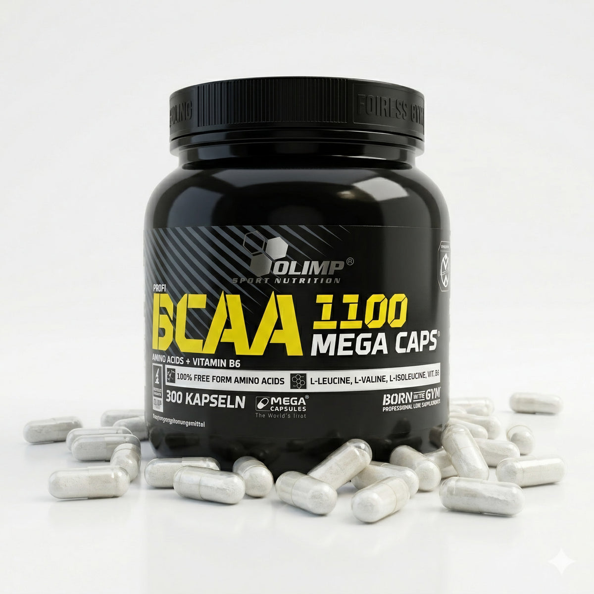 Olimp BCAA Mega Caps, 300 Kapseln, hochwertiges BCAA-Produkt in Gelkapseln für Muskelaufbau und Erholung