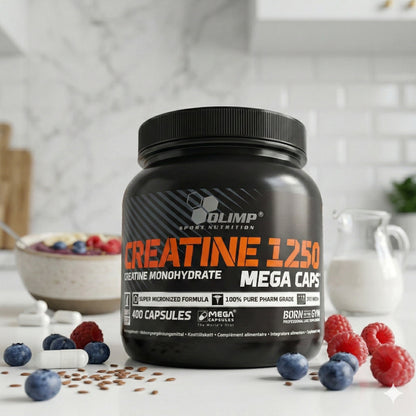 Olimp Creatine Mega Caps, 400 Kapseln, Nahrungsergänzung in Kapseln für Muskelkraft und Leistungssteigerung
