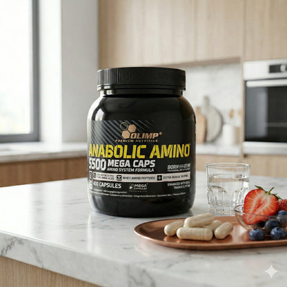 Olimp Amino 5500 Mega Caps, 400 Kapseln, hochwertige Amino Kapseln für Muskelaufbau und Regeneration, natürliche Ergänzung