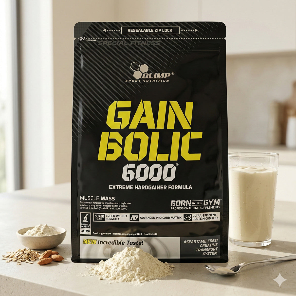 Olimp Gain Bolic 6000 Weight Gainer in 1000g, verschiedene Geschmäcker, cremiges Pulver für Muskelaufbau, in Dose
