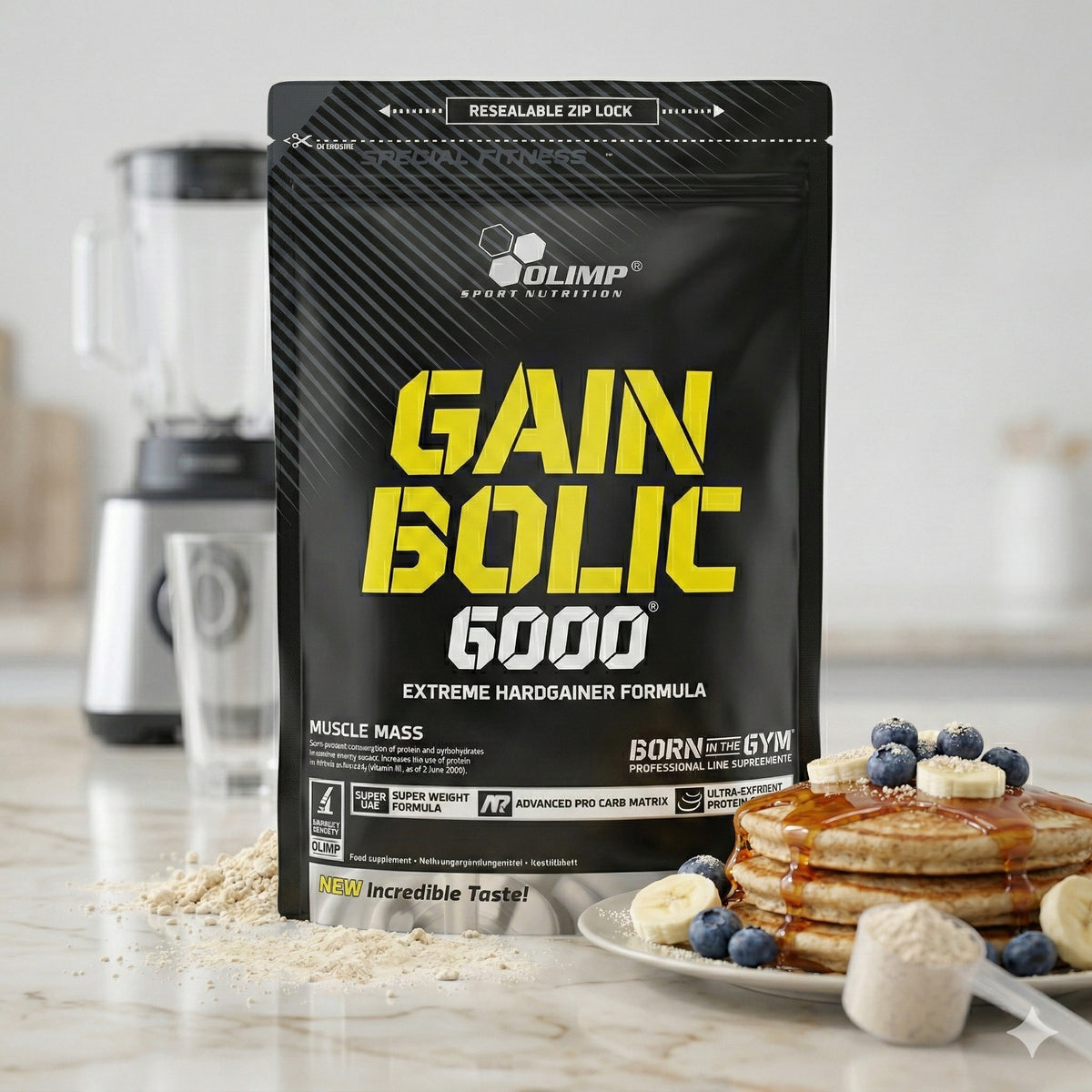 Olimp Gain Bolic 6000 Weight Gainer in 1000g, verschiedene Geschmacksrichtungen, cremiger Protein- und Kalorien-Shake.