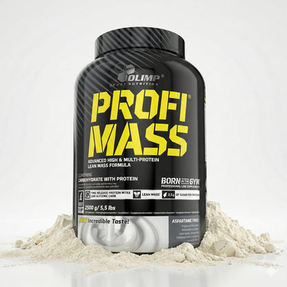 Olimp Profi Mass Weight Gainer 2500g in verschiedenen Geschmacksrichtungen, cremiges Pulver für Muskelaufbau und Gewichtszunahme
