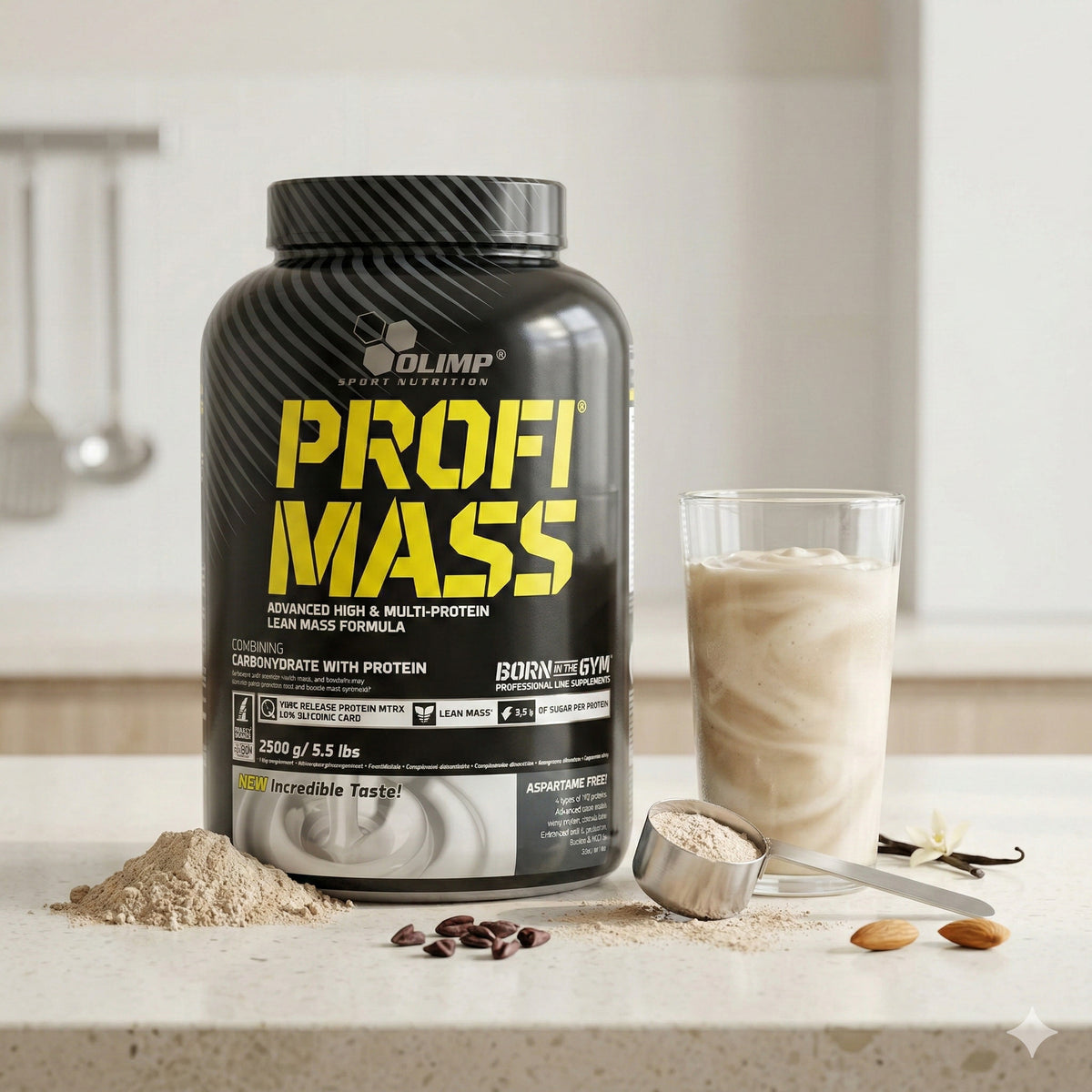 Olimp Profi Mass Weight Gainer, 2500g, verschiedene Geschmäcker, Pulver für Muskelaufbau in Dose