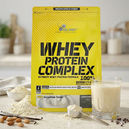 Olimp Whey Protein Complex 100% in 2270g Beutel, Muskelaufbau, cremige Textur, hohe Proteinqualität, für Sportler