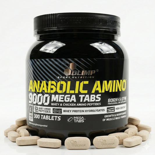 Olimp Amino 9000 Mega Kapseln, 300 Tabletten, leistungsstarke Aminosäureergänzung in praktischer Verpackung
