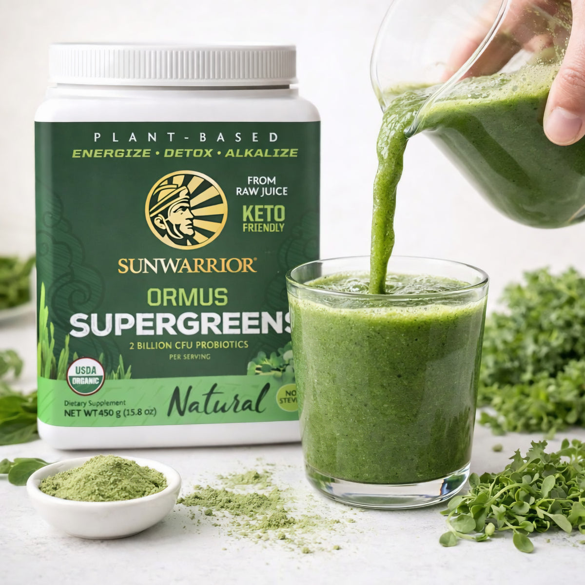 Sunwarrior Ormus Super Greens, 226 g Dose, Natural - fit and life shop