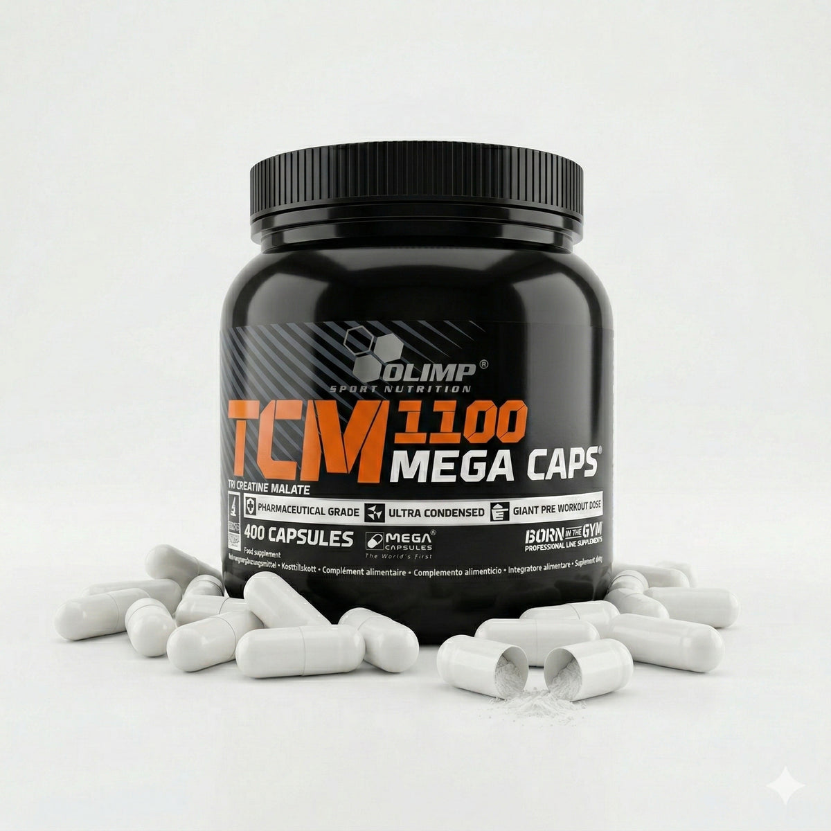 Olimp TCM Mega Caps Creatine Kapseln, 400 Stück, Nahrungsergänzungsmittel für Muskelkraft und Leistung, in Tablettenform