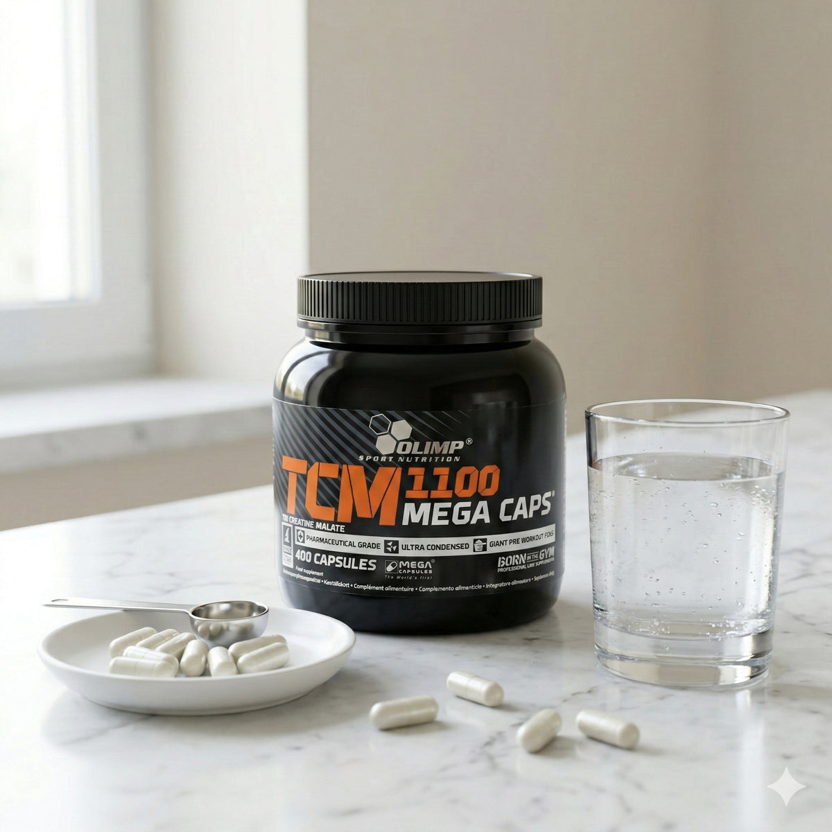Olimp TCM Mega Caps Kreatin-Kapseln, 400 Stück, praktische Tabletten für Muskelaufbau und Leistungssteigerung