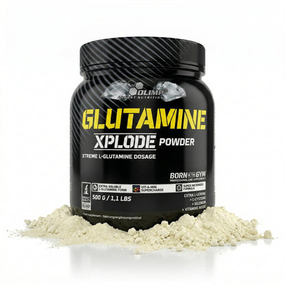 Olimp Glutamine Xplode Pulver in verschiedenen Geschmacksrichtungen, BCAA und L-Glutamin, in 500g Dose, Fitness Supplement
