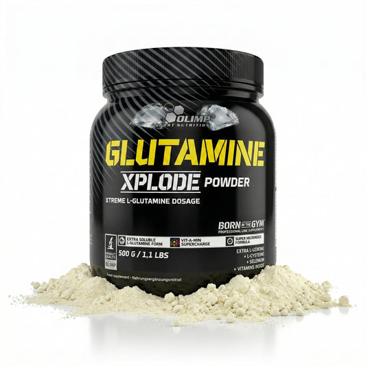 Olimp Glutamine Xplode Pulver in verschiedenen Geschmacksrichtungen, BCAA und L-Glutamin, in 500g Dose, Fitness Supplement