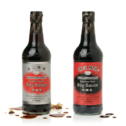 Pearl River Bridge Doppelpack:Sojasauce Hell + Dunkel Mix Sojasoße(2x500ml) - fit and life shop