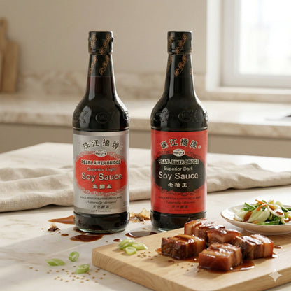 Pearl River Bridge Doppelpack:Sojasauce Hell + Dunkel Mix Sojasoße(2x500ml) - fit and life shop