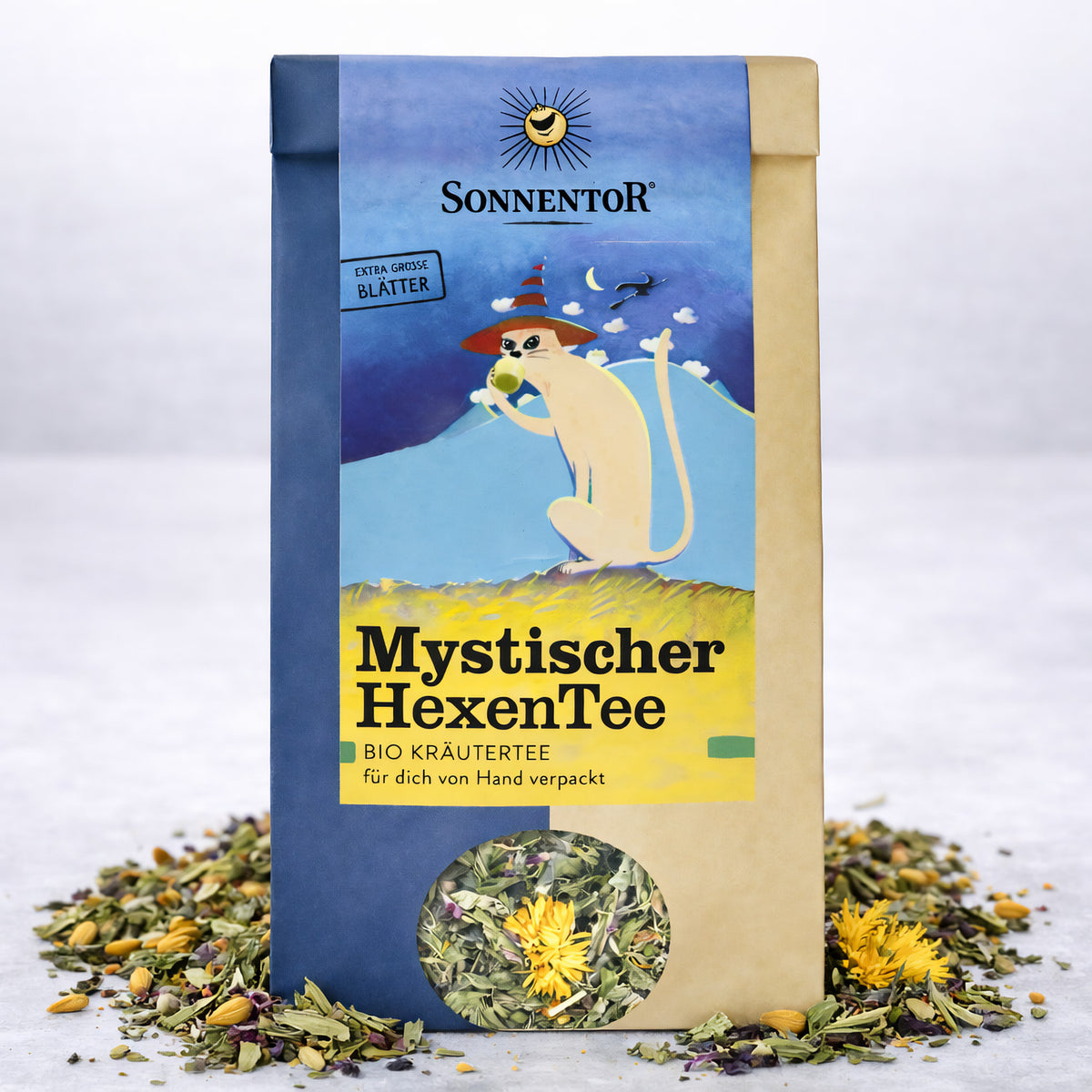 Lose Bio HexenTee von Sonnentor, mystischer Kräutertee in 2x40g Packungen, mit natürlichen Zutaten und hexenähnlicher Magie.