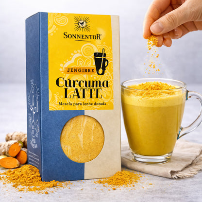 Bio Gewürzmischung Kurkuma Latte mit Ingwer von Sonnentor, Verpackung mit drei Tüten à 60g, Gewürze für aromatischen Genuss