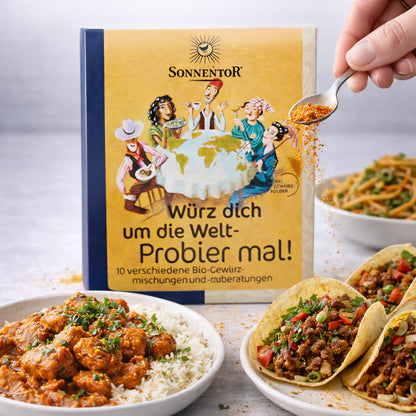 Sonnentor Probier mal! Würz dich um die Welt 10 Einzelgewürze á 5g, 1er Pack (1 x 50 g) - Bio - fit and life shop