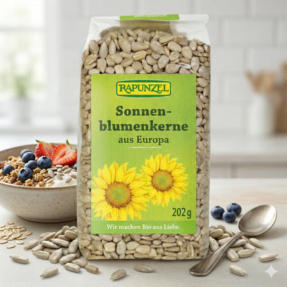 Bio Sonnenblumenkerne von Rapunzel, für Kochen, ab 250g, getrocknet und goldbraun, ideal für Snacks und Rezepte