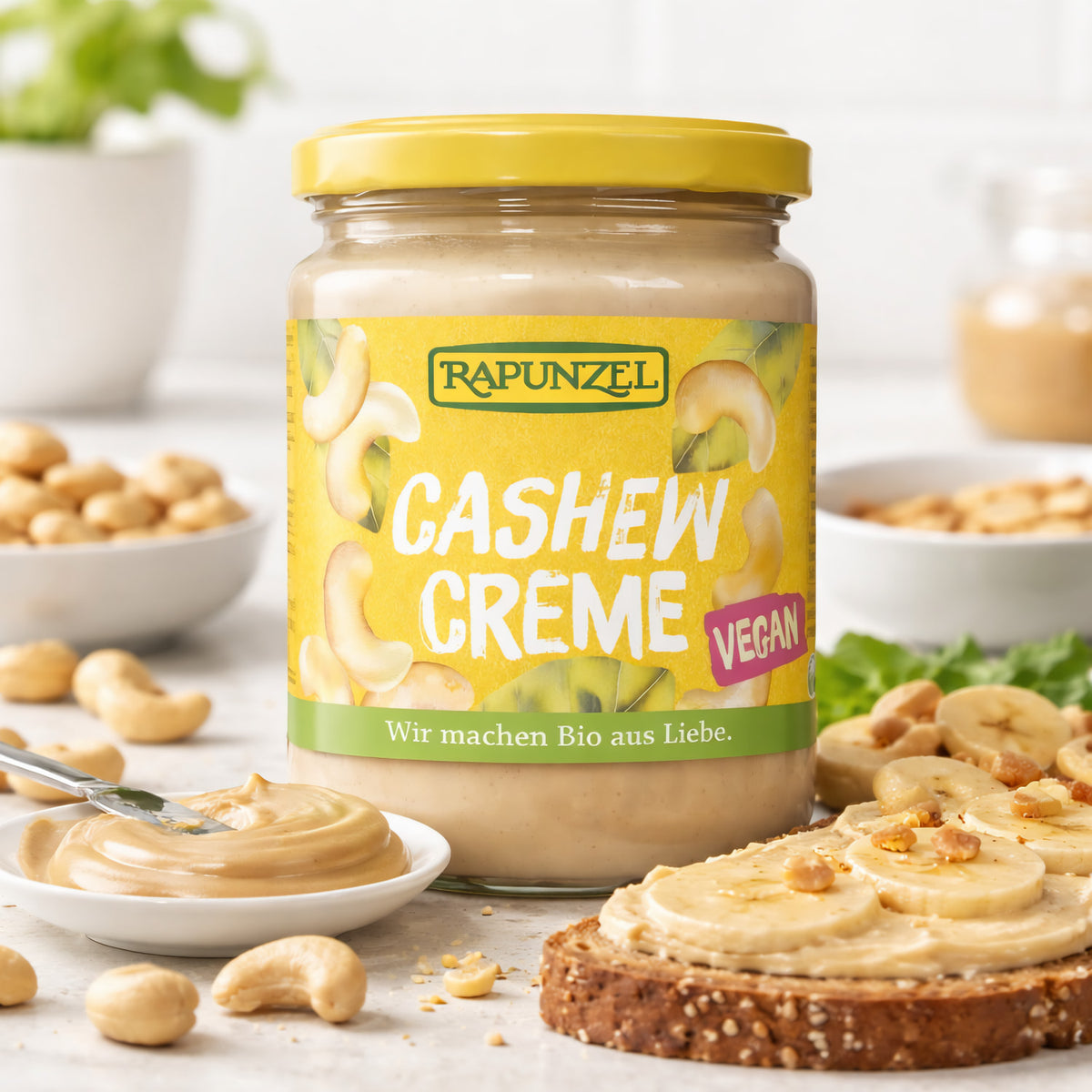 Bio Cashew Creme von Rapunzel in 250g Packung, cremige Nusscreme zum Kochen und Verfeinern in der Küche