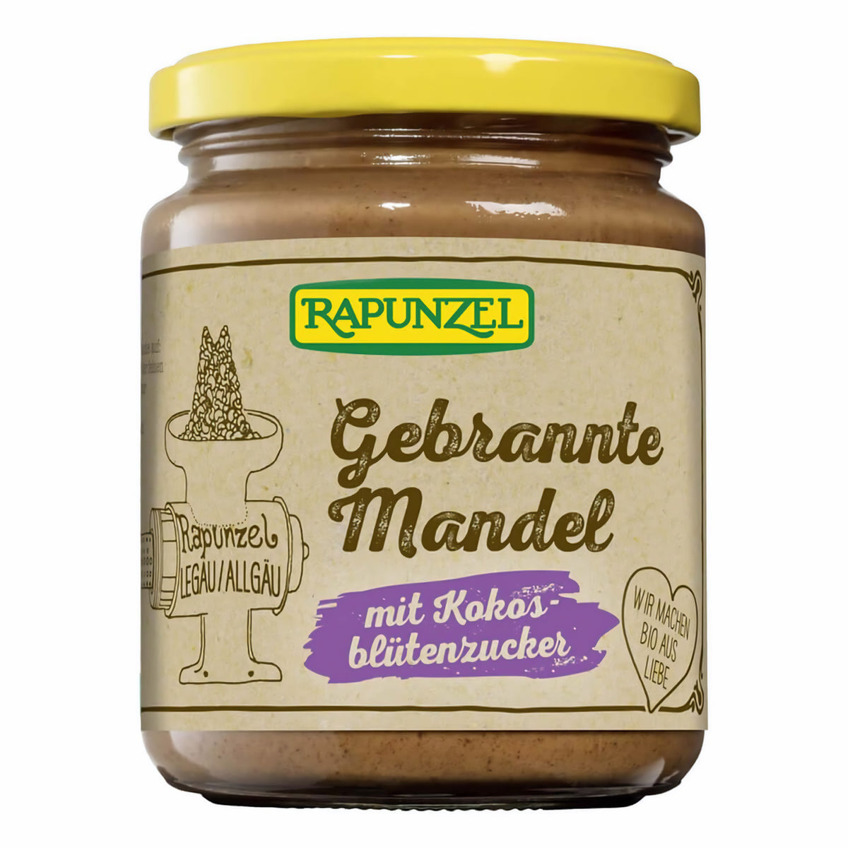 Rapunzel Bio gebrannter Mandel-Aufstrich mit Kokosblütenzucker, cremiger Aufstrich in 250g Packung, ideal zum Kochen und Backen