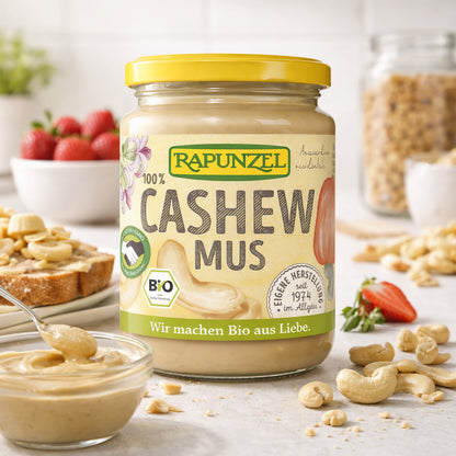 Bio Cashewmus von Rapunzel im Glas, perfekt zum Kochen, in 500g Packung, cremige Konsistenz, natürliche Bio-Qualität