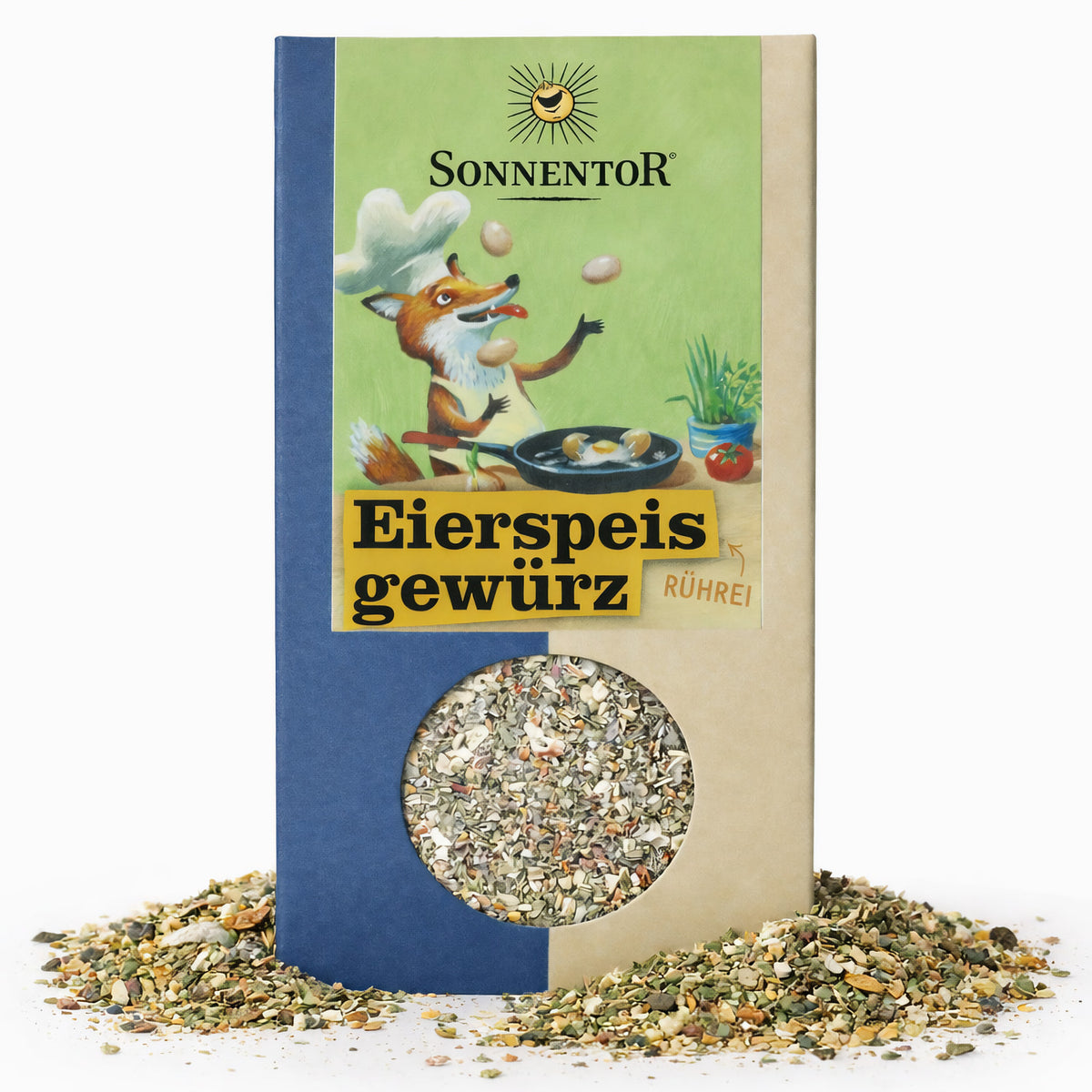 Bio Eierspeisgewürz von Sonnentor, natürliches Gewürz für die Zubereitung von Eierspeisen, in einer 70g Packung.