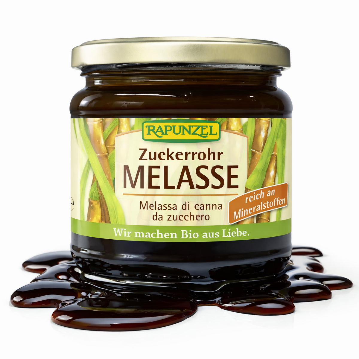 Rapunzel Zuckerrohr-Melasse in 6 Packungen zu 0,3 kg, ideal zum Kochen, natürliche Süße aus Rohrzucker