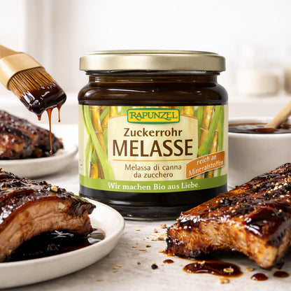 Rapunzel Zuckerrohr-Melasse, 6 Packungen zu je 0,3 kg, ideal zum Kochen und Backen, natürliche Süßungsmittel aus Zuckerrohr