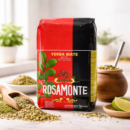 Argentinischer Rosamonte Mate Tee in 1kg Beutel, traditioneller Yerba Mate Tee aus Argentinien, für authentischen Geschmack